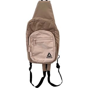 Reebok Crossbody Zipper Backpack Cream Tan White Purse